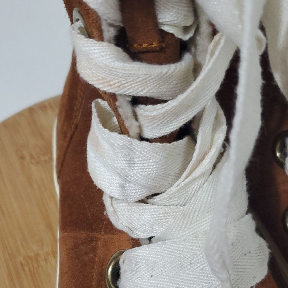 Converse Brown Suede High-Top Lace Boot Sneakers Women's Size 9 - Picture 6 of 10